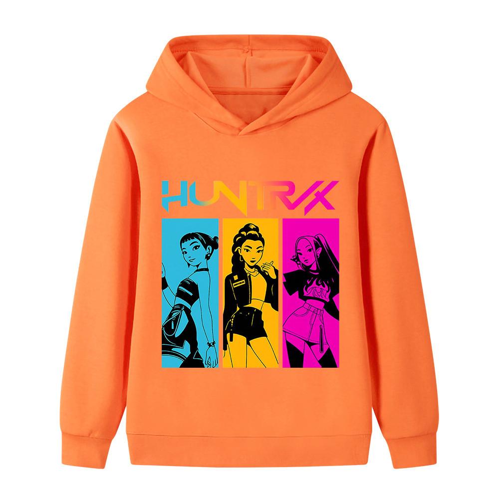 B1203 Kids Boys Girls Kpop Rumi Zoey Mira Print Long Sleeves Hoodie
