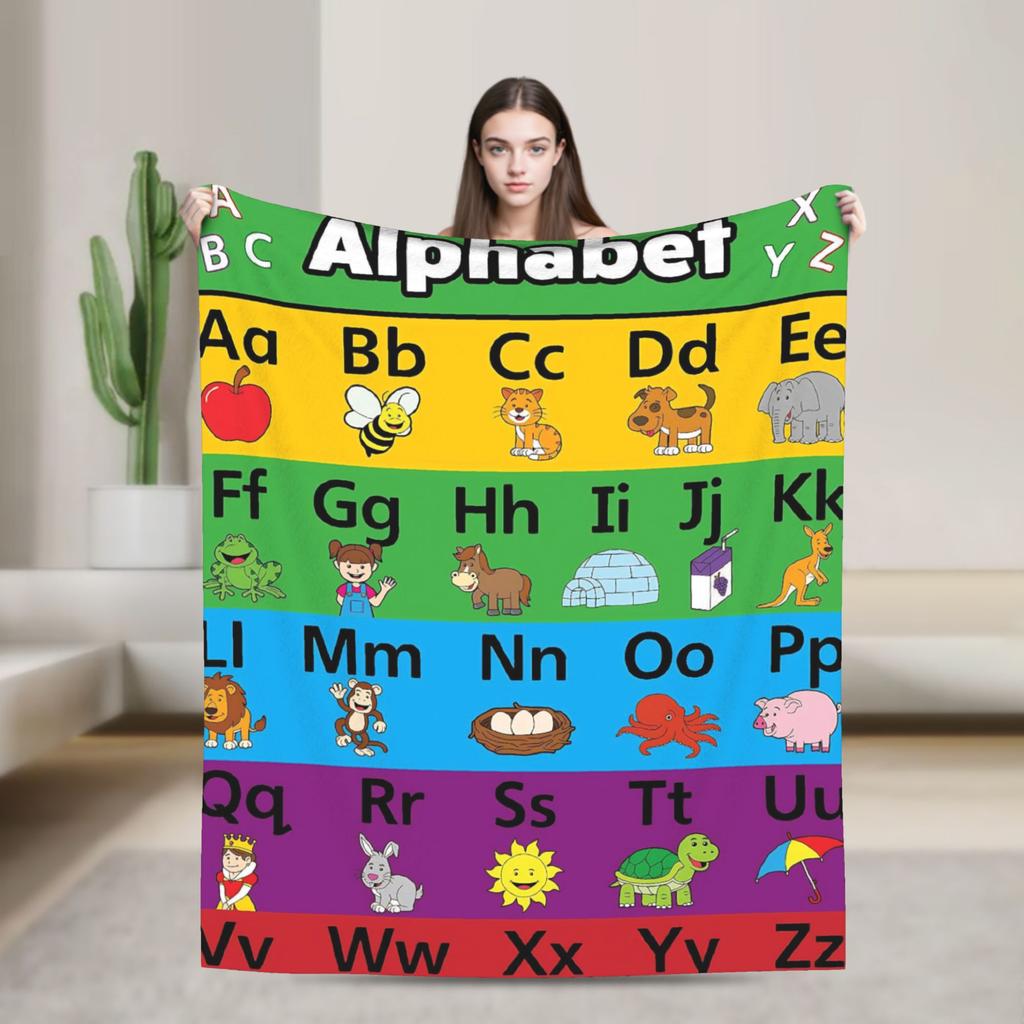 Alphabet Lore English Letter ABC  Blanket Quality Warm Soft  Throw Blanket Winter Picnic Couch Bed Funny Bedspread