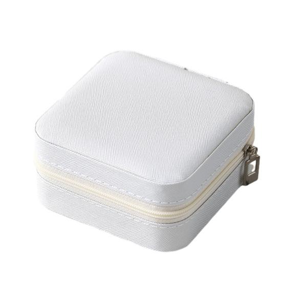 Mini Jewelry Storage Box, PU Leather Compact Jewelry Organizer, Soft Velvet Shockproof Jewelry Case for Rings Earrings