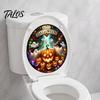 Peel And Stick Toilet Decorations Happy Halloween Sticker, Pumpkin Ghost Lid Decorative Stickers for Home Waterproof Decal Bathroom Party Decoration