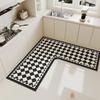 Carpet for Kitchen Pvc Floor Mat L-shaped Rug Soft Diatom Mud Absorbent Foot Mats Non-slip Water-absorbent Home Decoration