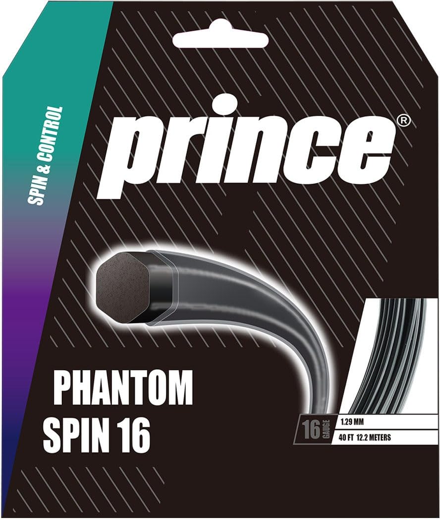 Струны для тенниса Prince PHANTOM SPIN 16 7JJ048 234 Графит 1.29 мм 12.2 м Термостойкий Полимер Силиконовое Покрытие Полиэстер