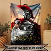 Custom Name Personalized Spartan Army Print Blanket, Home Decor, Bedroom, Sofa, Camping, Couch, Gifts for Birthday ChristmasEnthusiasts