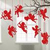 8pcs Valentine's Day Cupid Hanging Decoration Red Angel Decoration Tag Wedding Proposal Engagement Party Background Layout