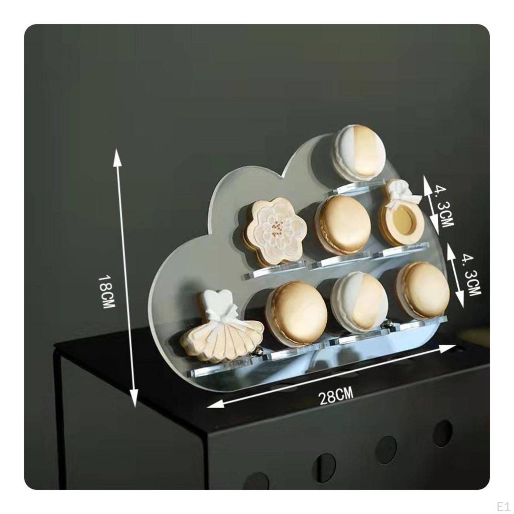 Puff Shaped Dessert Stand Social Media Design Acrylic Holder Sturdy