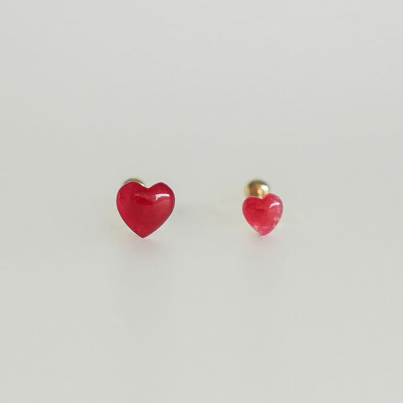 Modernlike 14k Gold Red Quartz Crystal Heart Piercing
