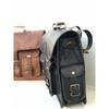 Real Leather Motorcycle Saddle Bags Two Brown/Black Leather Side Pouch Panniers