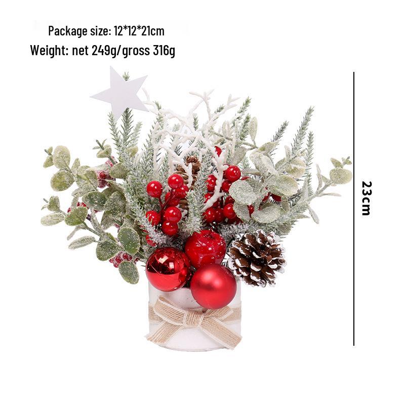 Mini Christmas Tree Ornament for Desktop Window Decoration - Potted Plant Festival Decor