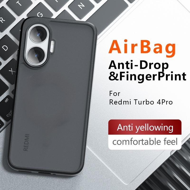 For Xiaomi POCO F7 Case Shockproof Frosted Skin Feel Matte PC+TPU Anti-fingerprint Transparent Cover for Redmi Turbo 4 Pro