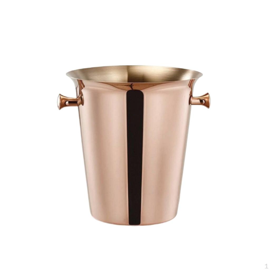 Stainless Steel Ice Bucket | DoubleHandled, 5L, with Handles, for Parties 5L Silver