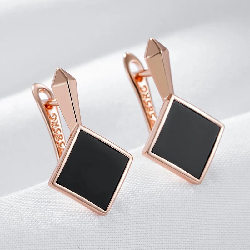 Wbmqda Hot Black Resin Women's Gold Earrings 585 Popular Style Jewelry Accessories