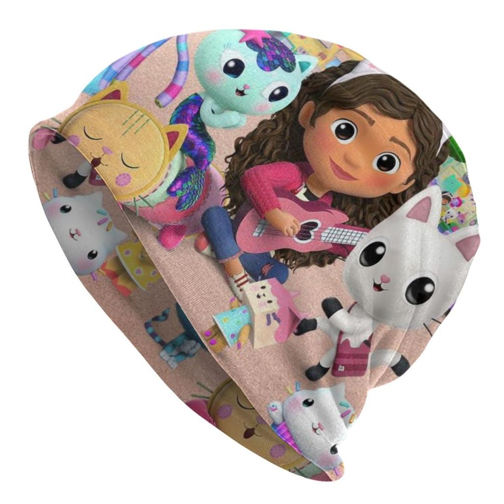 Gabbys Dollhouses Cartoon Skullies Beanies Hats Cute Fashion Unisex Outdoor Cap Warm Head Wrap Bonnet Hat