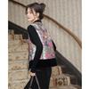 2025 autumn new women's retro contrasting color temperament vest round neck disc buckle high-end commuter vest