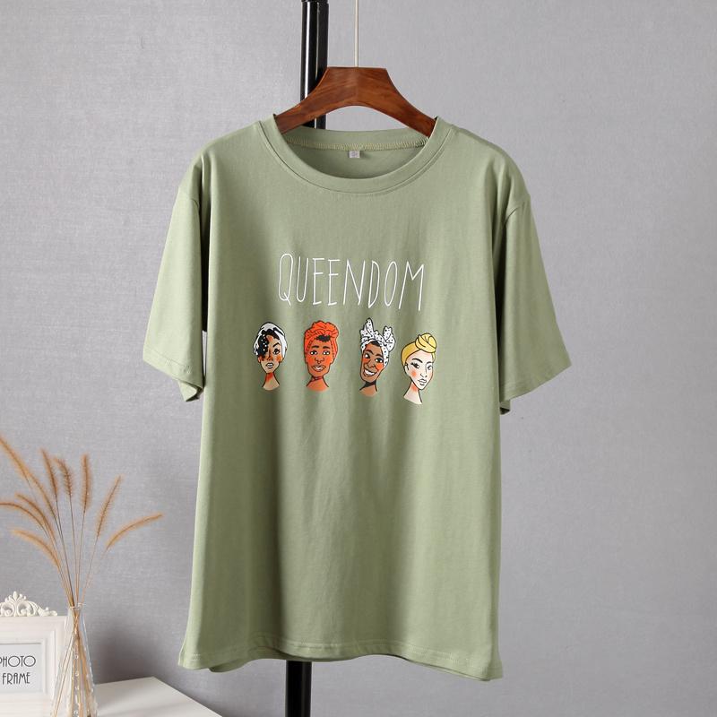 Hirsionsan Gothic Character Printed T Shirt Women Harajuku Soft Summer Cotton Tshirt Korean Loose Tees Ins Casual Female Tops Cute Cartoon Tees
