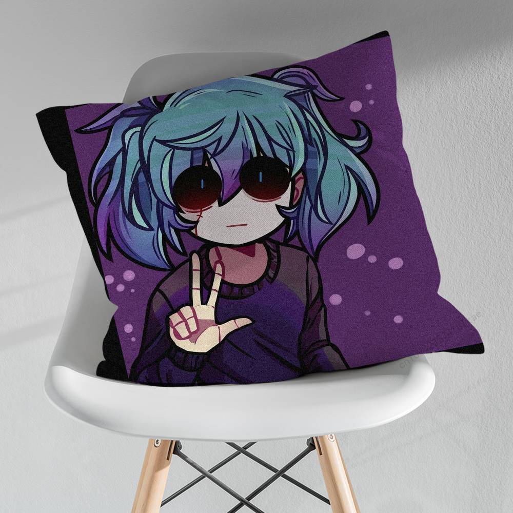 Cartoon SSally FFace Game Various Sizes Square Pillow Case For Car Home Bedchamber Decor Birthday Gift