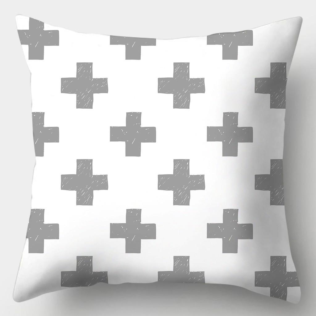 45cmX45cm Grey Series Pillowcase Square Sofa  Striped Plaid Cushion Cover