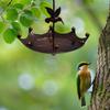 Hanging Bird Bath Decorative Birdhouse Gift Landscape Yard Garden Bird Feeder with Hook for Balcony Lawn Courtyard Fence Railing