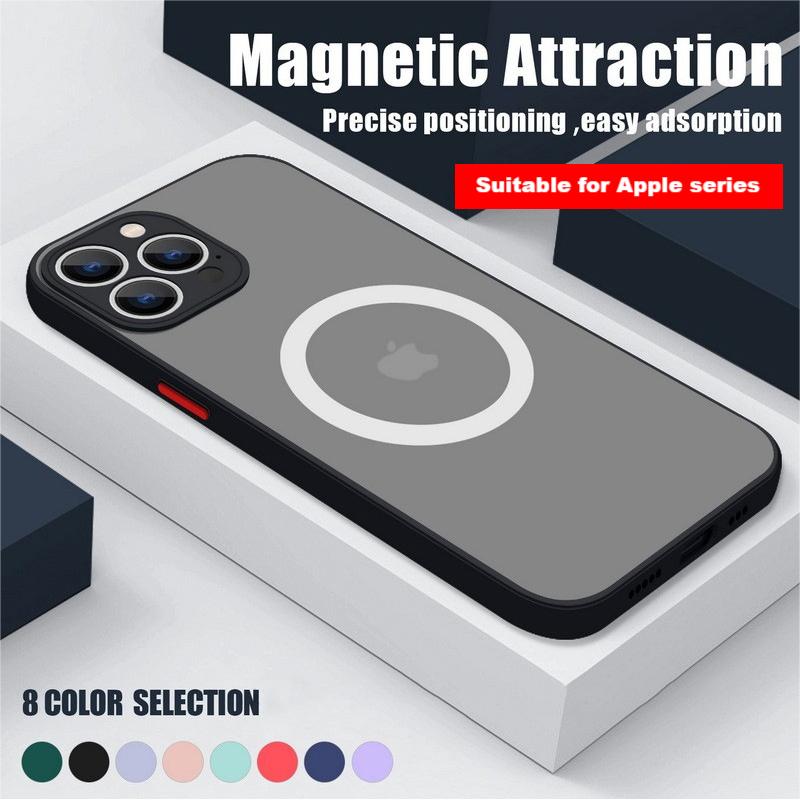 

Роскошный матовый прозрачный магнитный чехол для телефона с поддержкой iPhone 15 14 13 12 11 Pro Max 14 Plus, противоударная задняя крышка с беспроводной зарядкой