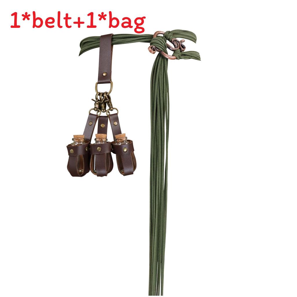 Medieval Renaissance Green Snake Belt With Decorative Buckle For Cosplay And Costume Accessory