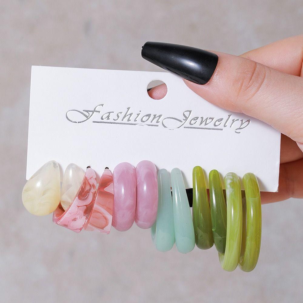 Sweet Large Earrings Fashion Dangle Earring Simple Acrylic Earrings Set  Party Jewelry