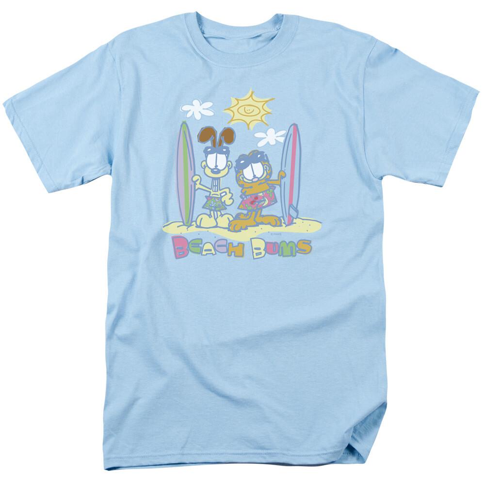 26 Garfield Beach Bums T Shirt Mens Licensed Cat Jim Davis Comic Tee Light Blue Unisex T-Shirt M