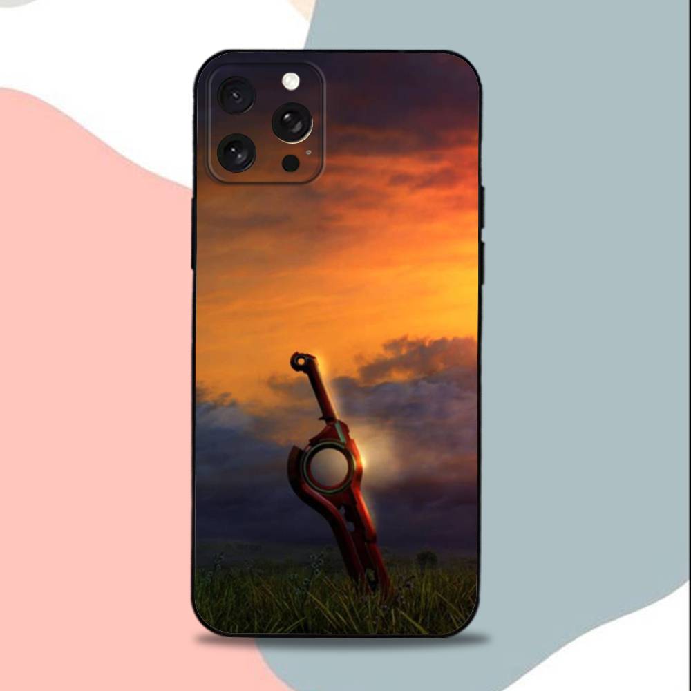 Cool X-Xenoblade Chronicles Phone Case For iPhone 15,13,16,12,11,17,14,Plus,Pro,Max,XS,XR,X,SE,Mini,Soft Silicone Black Cover