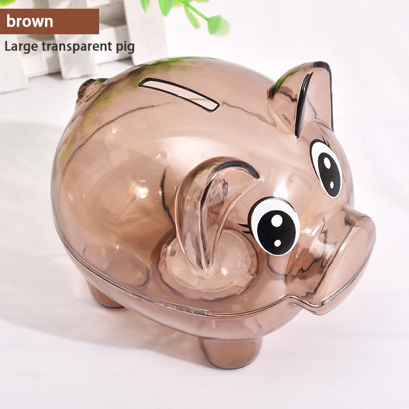 

Прозрачная игрушка-свинка для подарка детям монеты копилка реквизит прозрачная пластиковая копилка для монет деньги наличные коллекционная коробка для сбережений кофейный