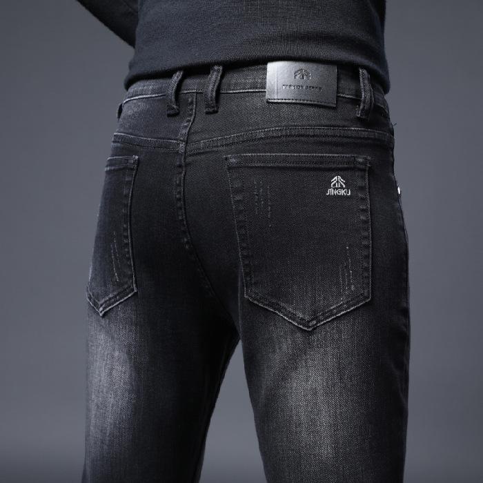 Autumn and Winter New Jeans Men's Slim Small Straight Young Business Casual Four Seasons Trend Trousers