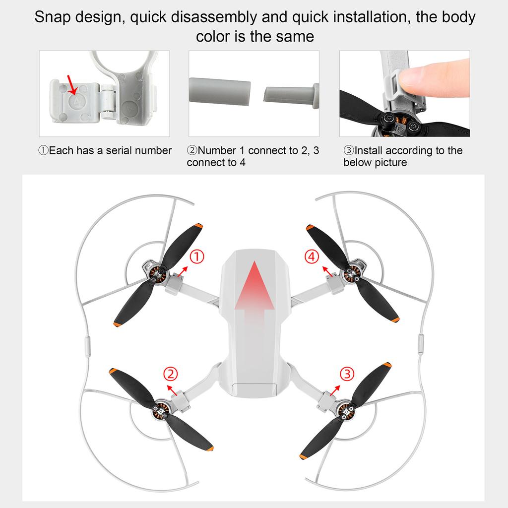 2 Propeller Guard Set, 4pcs Lightweight Abs Guard For Propellers Conservation With Snap Design