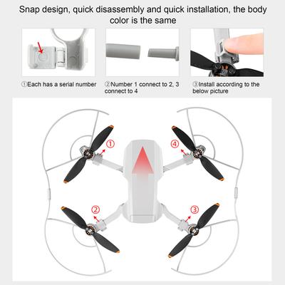 2 Propeller Guard Set, 4pcs Lightweight Abs Guard For Propellers Conservation With Snap Design
