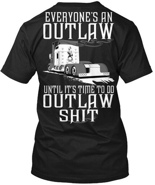 Trucker Outlaw Sh T K Dub Left Chest TShirt Made in the USA Size S to 5XL Unisex T-Shirt S
