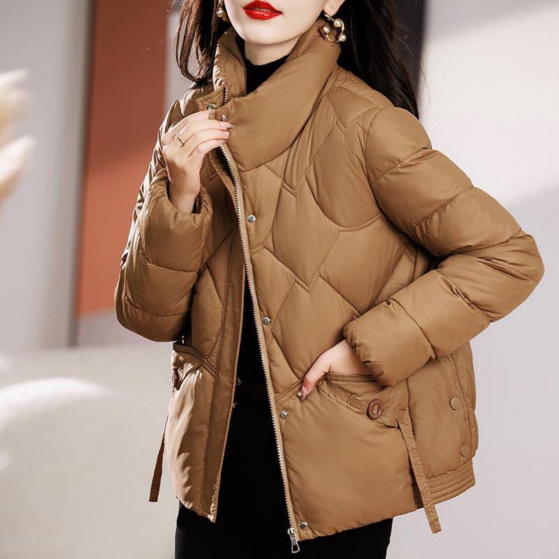 Padded-padded Clothes Women's Short Thickened and Thin Loose Stand-up Collar Small Padded Jacket