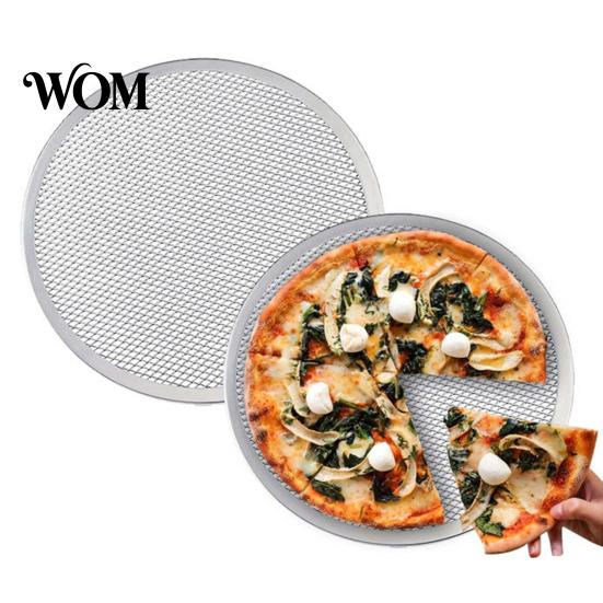 Outdoor Grill Rack Aluminum Alloy Pizza Screen, Non Stick Mesh Baking Pan, Pan Round Crisper Tray for Oven Home Kitchen Restaurant