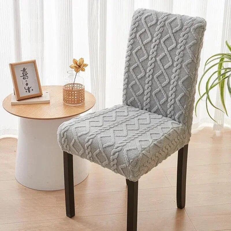 Nordic zagęszczony pokrowiec na krzesło żakardowe pokrycie siedzenia wysoka elastyczność ochraniacz na krzesło pokrowiec na krzesło do jadalni wesele bankiet Party