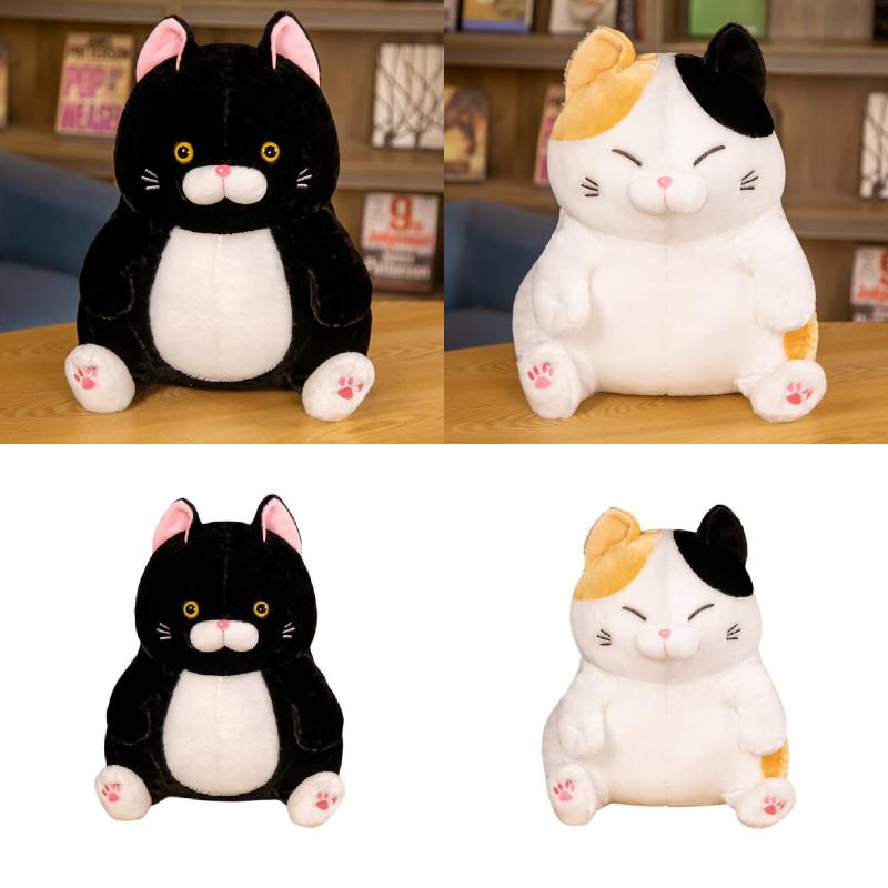 Plush Cat Amuse Doll Stuffed Toy Decoration Black White Multiple Sizes Kids Gift