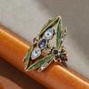 Retro Trendy  Creative Dragonfly Ring, Women's Niche Ethnic Style Holiday Party Accessories Jewelry