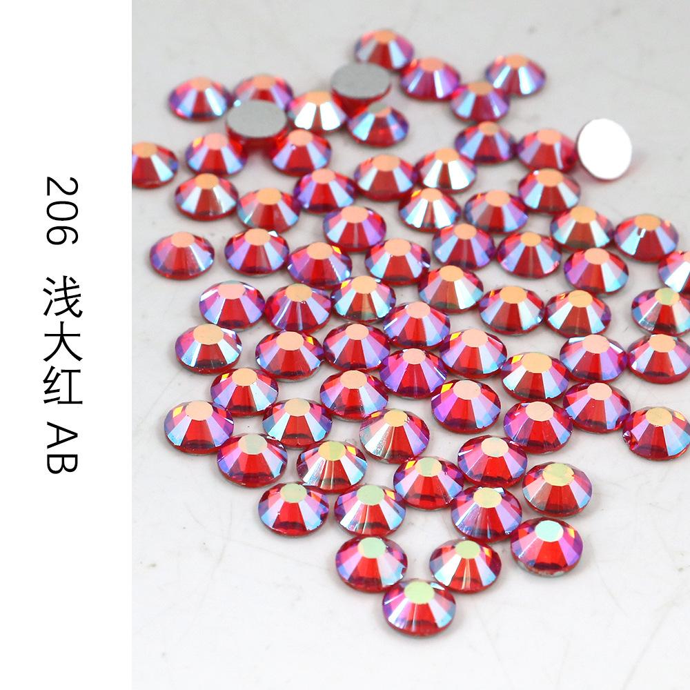 Ss3-Ss30 Strass Ab Colorés Verre Fond Plat Strass Diamant Cristal Coloré Rond Autocollant Manucure Diy Diamant