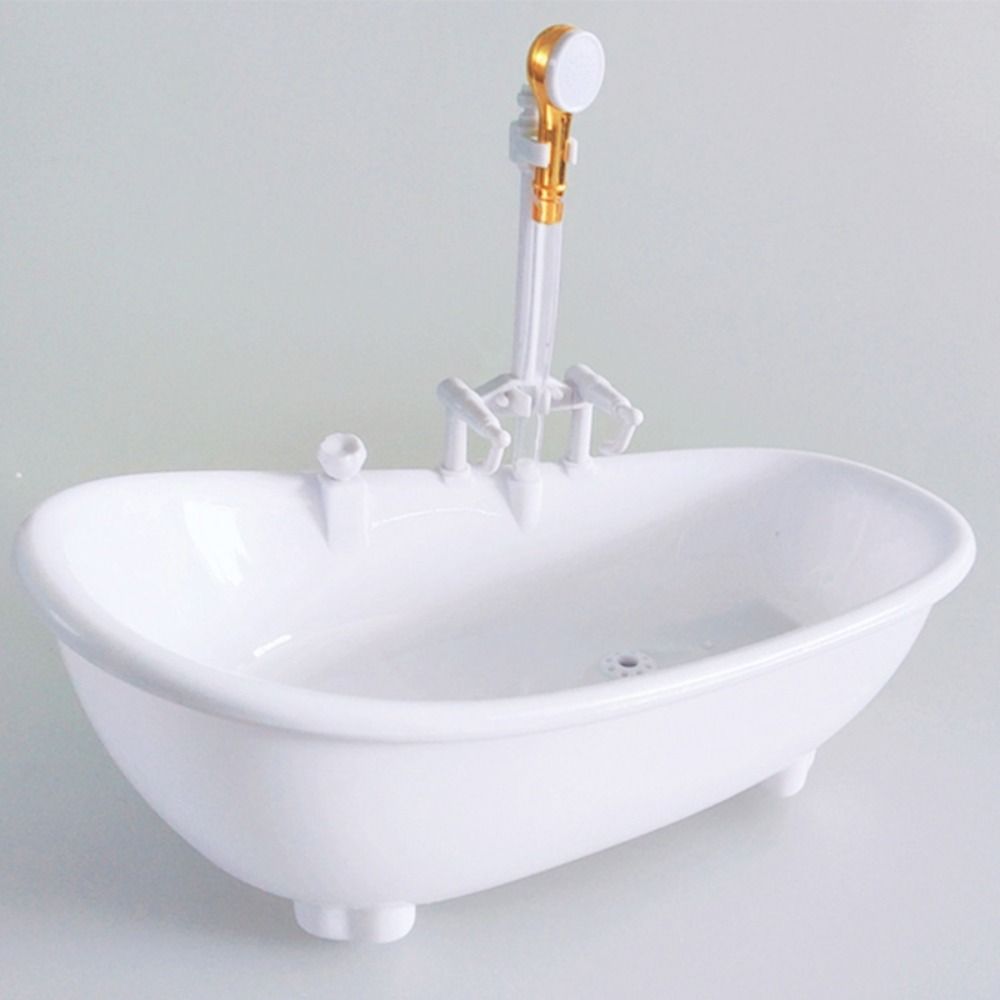 Spraying Water Kids Bathing Toys Playing House Mini Bathroom Tub  Dollhouse Furniture