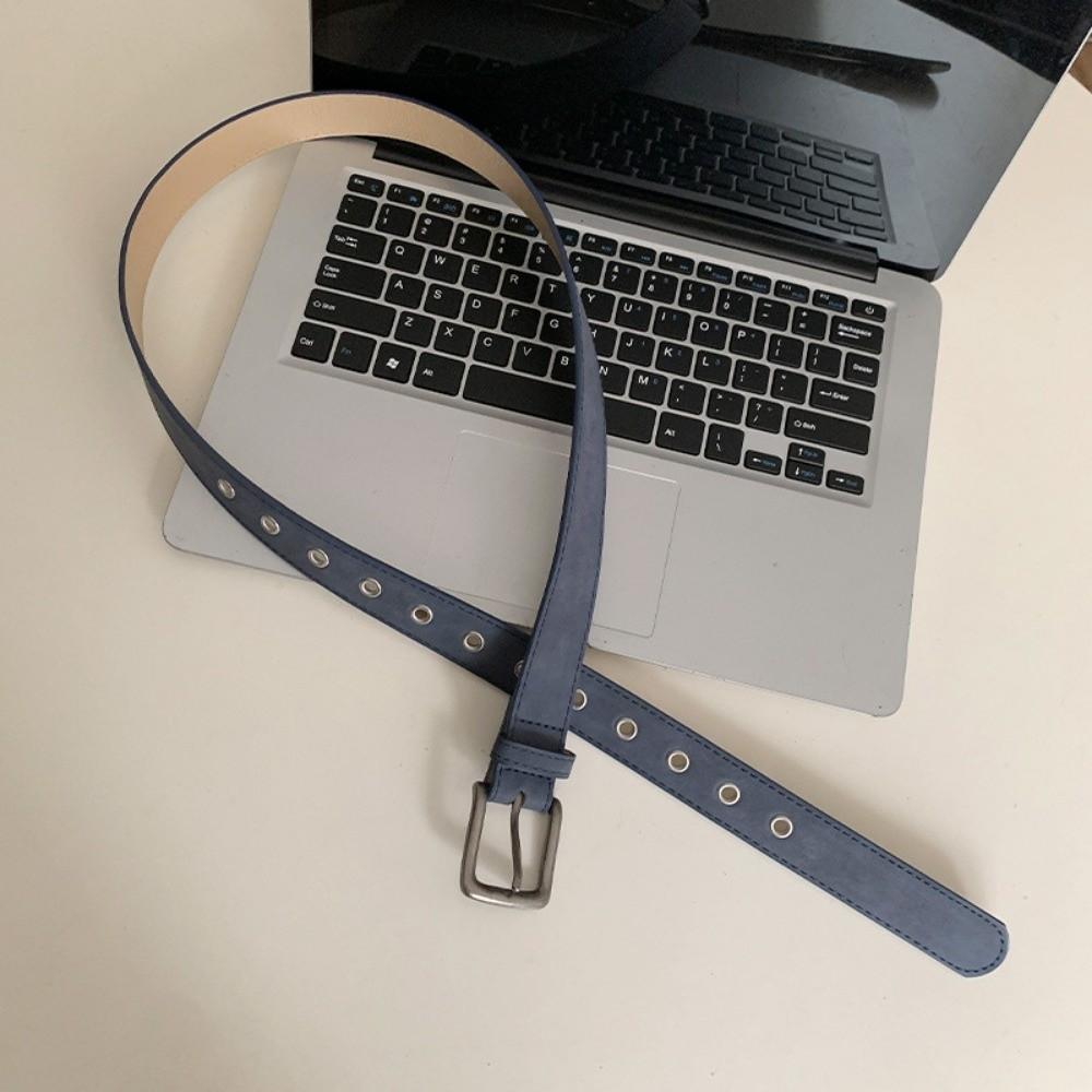 Simple Hollow Out Belt Solid Color Thin Waistband Fashion Leather Belt  for Dresses