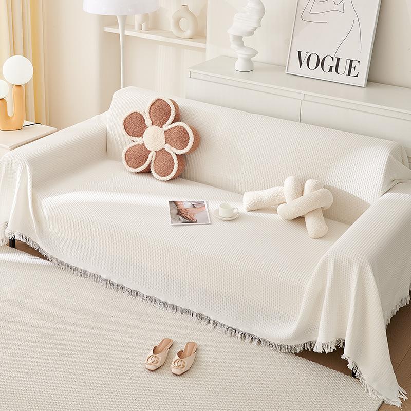 Cotton Yarn Woven Sofa Protective Cover One-piece Sofa Towel Cover Blanket Breathable Four-season Universal Sofa Cover