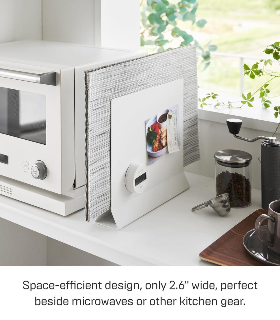 Yamazaki Jitsugyo Placemat Stand White W30 x x Tower Placemat Storage Tray Storage Compatible with Round Shape 1999 Approx. D6.5 H26.5cm