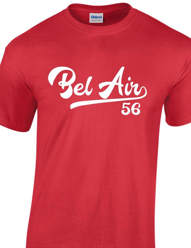 

Bel Air 56 Tail Script T-Shirt 1956 American Lowrider Car Tee All Colors L