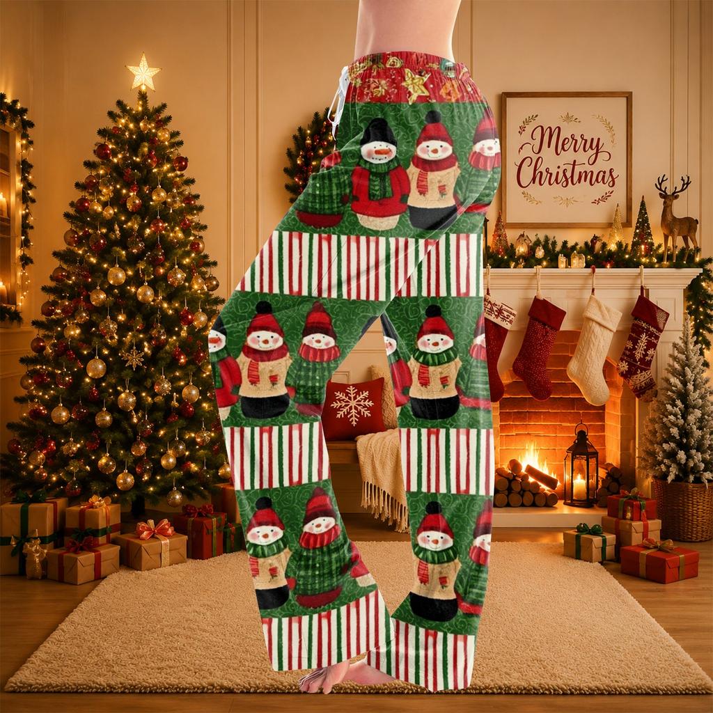 Women's Christmas Print Pajama Pants for Sleep and Casual Wear