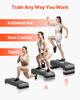 Aerobic Exercise Step Platform Adjustable Workout Stepper 4 Riser Gray