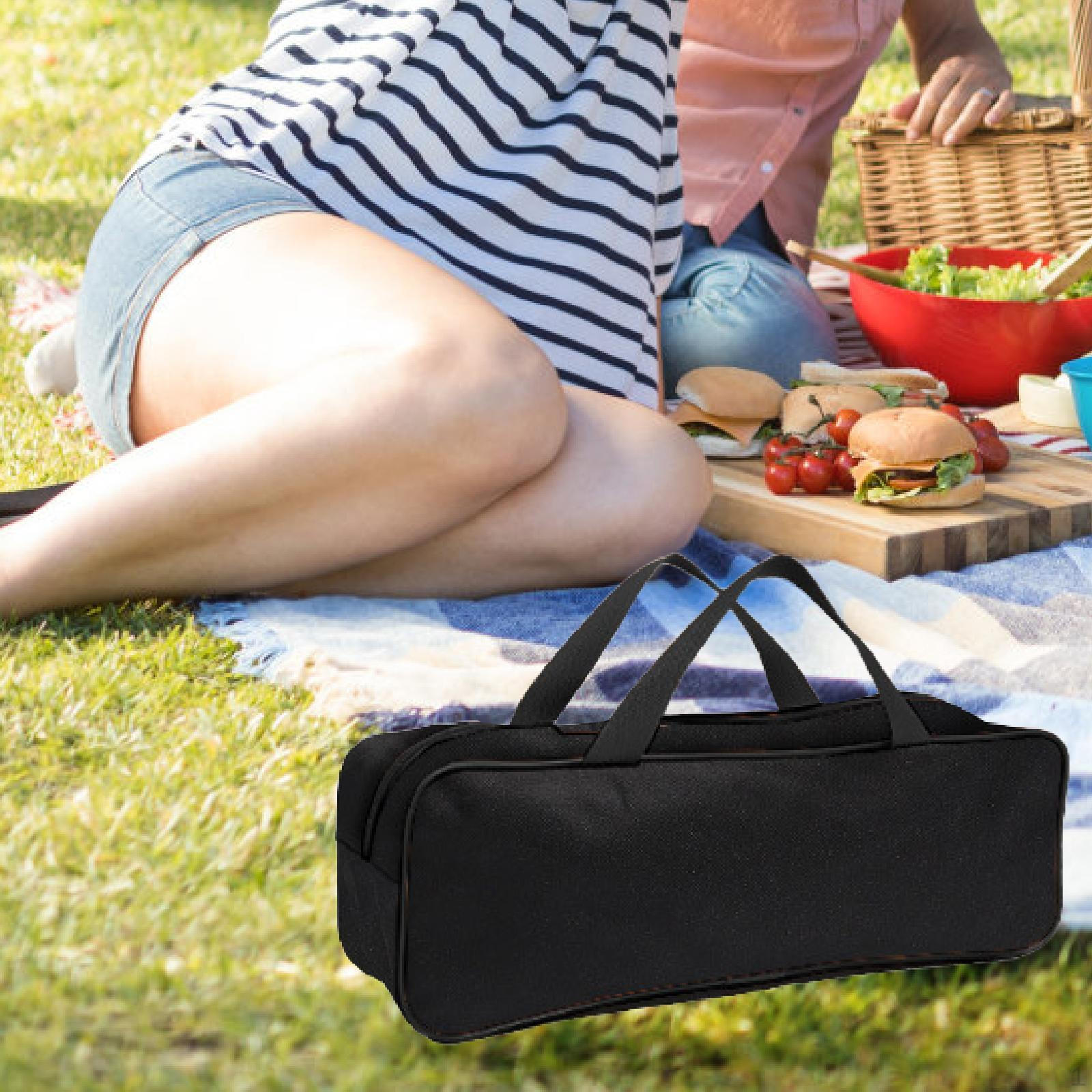 

Сумка для хранения принадлежностей для гриля с застежкой-молнией для приготовления пищи на открытом воздухе и пикников S Black