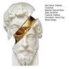 Sliced Philosopher Sculpture Golden Skull Greek Philosopher Statue Resin Figurine Home Office Desktop Decoration Ornament
