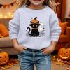 Kids Halloween Printed Sweatshirt Casual Loose Fit Long Sleeve Pullover for Halloween Party