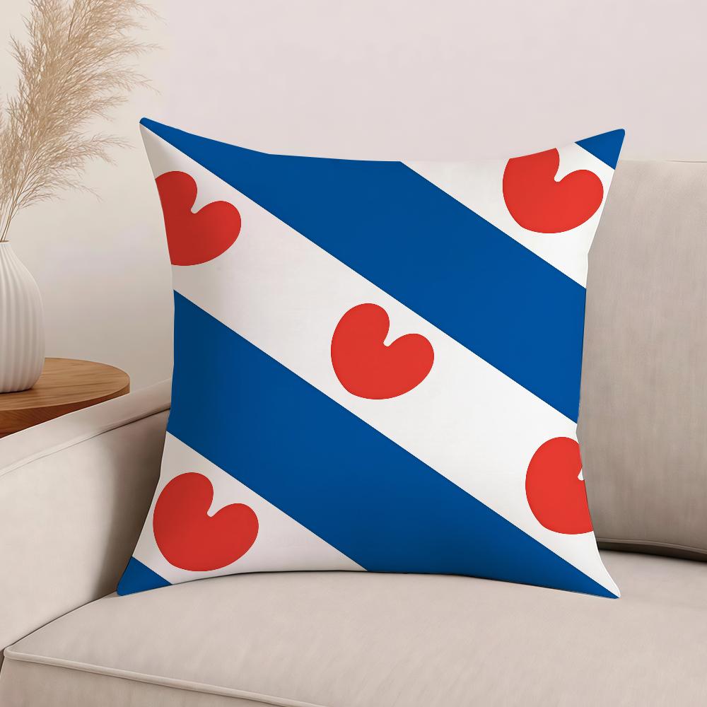 

Nation Netherlands Friesland Province Pillow Case Office Cushions Suitable For Sofa Car Bedroom Decorative Cushion Cover 16x16Inch