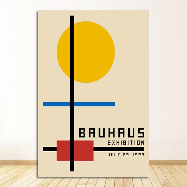 1923 Weimer Exhibition Abstract Artwork Modern Art Wall Art Canvas Painting Silk Poster Home G689 Art Decor Bauhaus Ausstellung