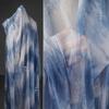 Sea Wave Blue & White Tie-dye Chiffon Tencel Mesh Chinese Style Cardigan Dress Fabric